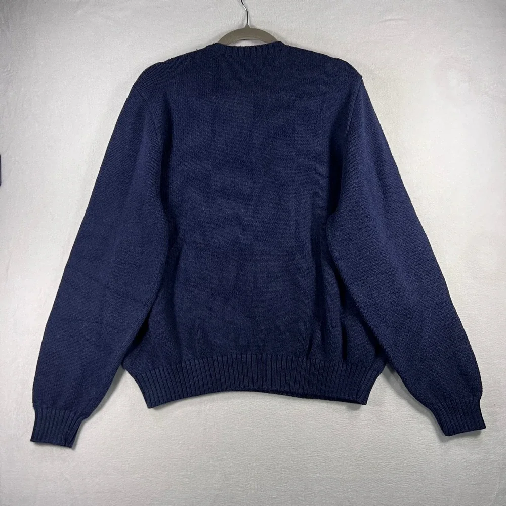 Polo Ralph Lauren Sweater Navy Crew Neck Long Sleeve Cotton XXL Fisherman Grunge